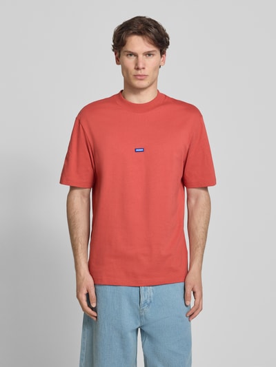 HUGO Blue Regular Fit T-Shirt aus reiner Baumwolle Modell 'NIEROS' Hellrot 4