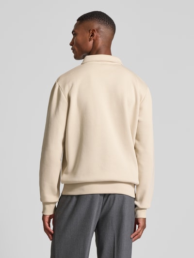 Lerros Sweatshirt met polokraag Zand - 5