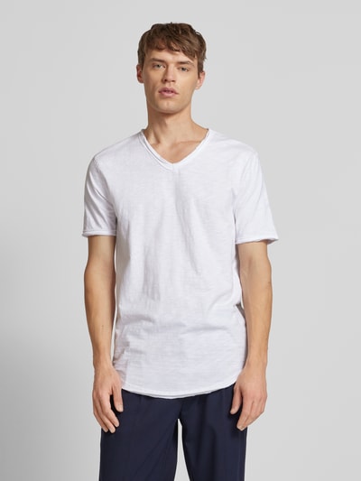 Only & Sons T-Shirt mit V-Ausschnitt Modell 'BENNE' Weiss 4