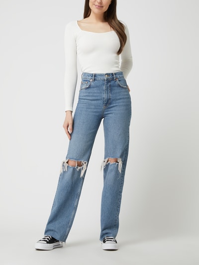 Only Cropped Longsleeve mit Stretch-Anteil Modell 'Gwen' Offwhite 1