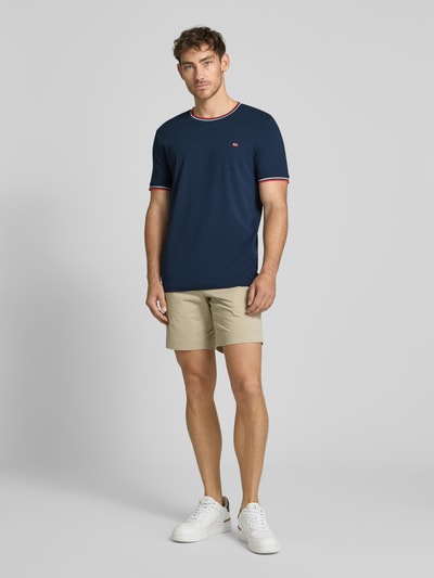 Christian Berg Men T-shirt met ribboorden Donkerblauw - 1