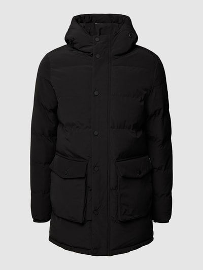 Blend Steppjacke in unifarbenem Design mit Kapuze Dunkelblau 2