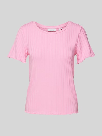 Rich & Royal T-Shirt mit geripptem Rundhalsausschnitt Pink 2