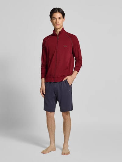 BOSS Bluza rozpinana o kroju regular fit z mieszanki bawełny Ciemnoczerwony 1