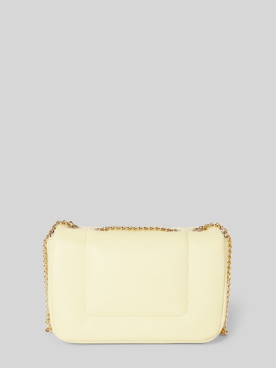 Seidenfelt Clutch met labeldetails, model 'KAAVI' Lichtgeel - 4