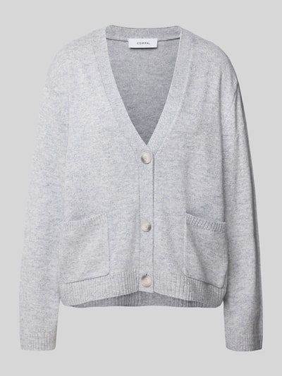 comma Gebreid jack van wolmix met V-hals Zilver - 2