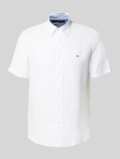 Tommy Hilfiger Regular Fit Freizeithemd aus Baumwoll-Leinen-Mix Weiss 2
