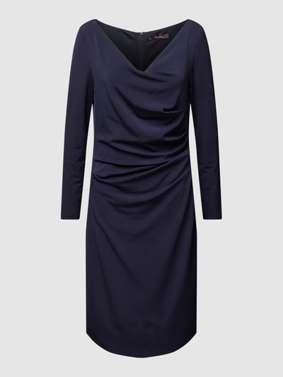 Vera Mont Cocktailjurk met watervalhals Donkerblauw - 2