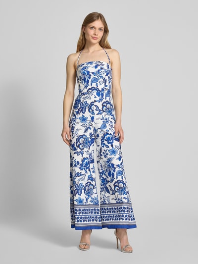 ADLYSH Jumpsuit met vetersluiting aan de achterkant en halter Blauw - 4