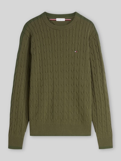 Tommy Hilfiger regular fit pullover van puur katoen Olijfgroen - 2