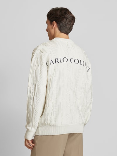 CARLO COLUCCI Gebreide pullover met labelbadge Offwhite - 5