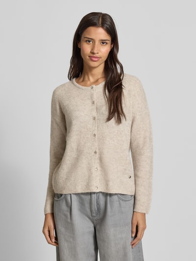 MOS MOSH Strickjacke mit Rundhalsausschnitt Modell 'Almine' Sand 4