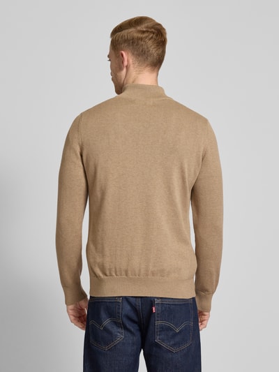 Barbour Strickpullover mit Troyer-Kragen Sand 5