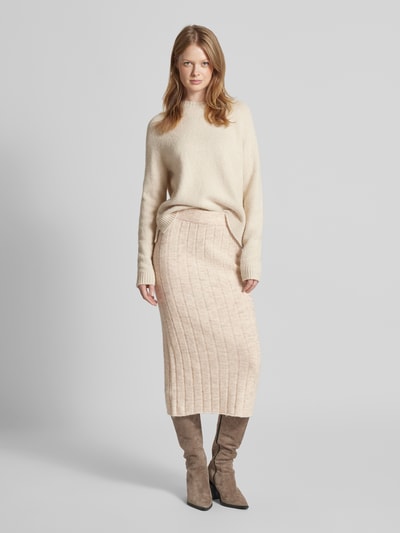 Vero Moda Schmaler Strickrock mit Wollanteil in Melange Modell 'WILLA' Beige 1