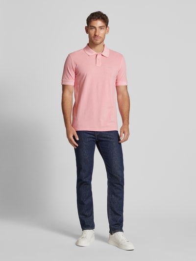 BOSS Orange Slim Fit Poloshirt mit Label-Print Modell 'Prime' Rosa 1