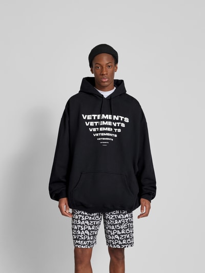 VETEMENTS Oversized Hoodie mit Label-Print Black 4