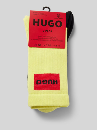 HUGO Socken mit Label-Stitching im 2er-Pack Neon Gelb 3