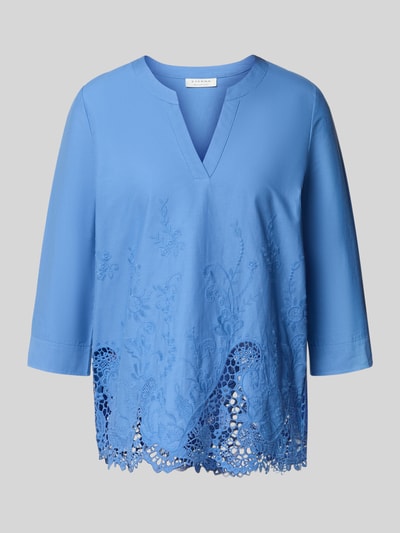ETERNA Regular fit blouse met motiefstitching Blauw - 2