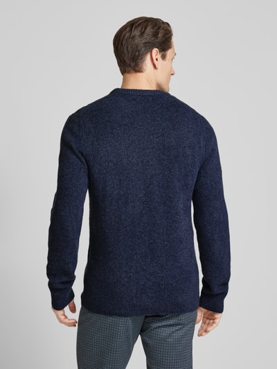 MCNEAL Regular Fit Strickpullover mit Rundhalsausschnitt Dunkelblau Melange 5