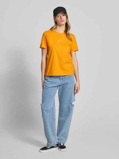 Marc O'Polo Denim T-Shirt mit Label-Print Orange 1