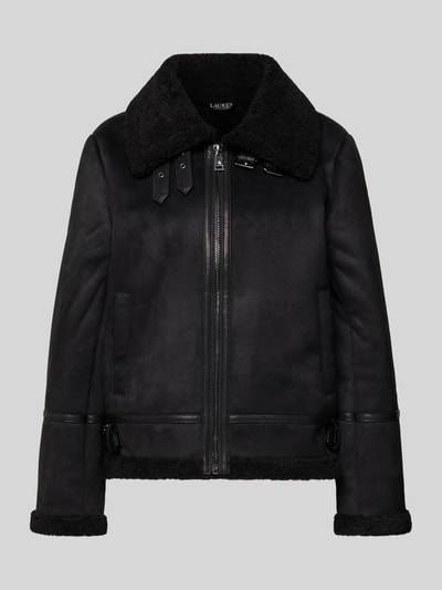 Lauren Ralph Lauren Kurtka o kroju regular fit z imitacji skóry z obszyciem z imitacji futra Czarny 2