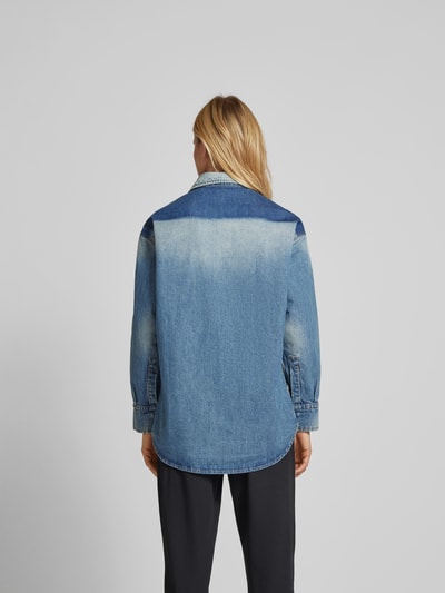 Victoria Beckham Oversized Jeanshemd mit Umlegekragen Bleu 5