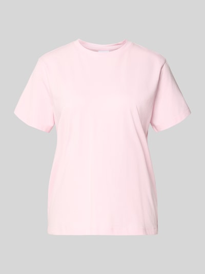 VILA T-Shirt mit geripptem Rundhalsausschnitt Modell 'NORA' Hellrosa 2