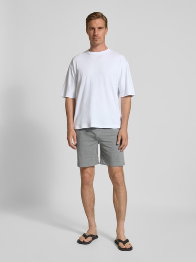 JOOP! Collection Sweatshorts met elastische band en tunnelkoord Middengrijs gemêleerd - 1