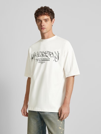 Multiply Apparel Oversized T-Shirt mit Label-Print Weiss 4