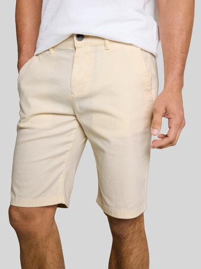 Tom Tailor Slim Fit Chinoshorts aus reiner Baumwolle Offwhite Melange 3
