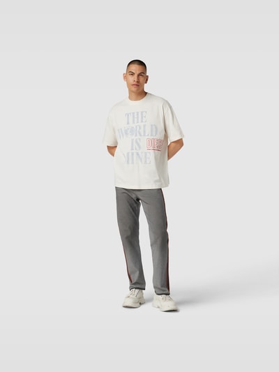 Diesel Oversized T-Shirt mit Statement-Print Offwhite 1