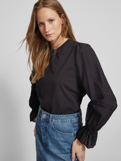 YAS Blouse met ajourpatroon, model 'LEX' Zwart - 3