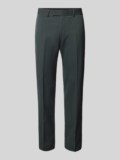 Strellson Slim fit pantalon met persplooien, model 'Melwin' Donkergroen - 2