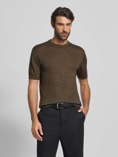 Emporio Armani T-Shirt mit geripptem Rundhalsausschnitt Schlamm 4