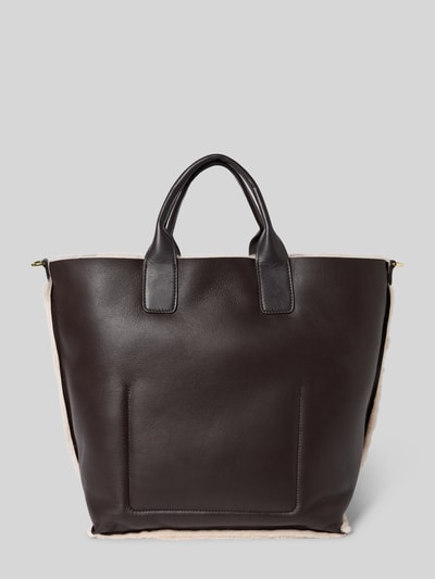Abro Shopper mit Logo-Print Modell 'Raquel' Dunkelbraun 4