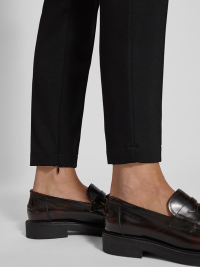 Cambio Slim Fit Stoffhose mit Label-Print Modell 'RYDER' Black 3