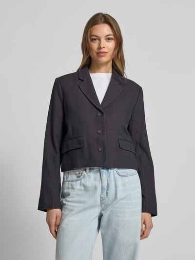 MSCH Copenhagen Linnen blazer met reverskraag, model 'Pennie Giania' Antraciet - 4