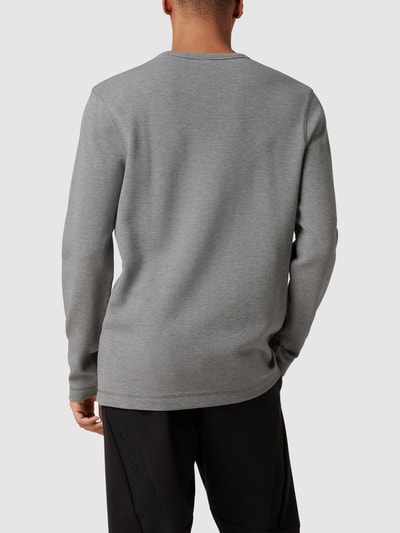 BOSS Orange Longsleeve mit geripptem Rundhalsausschnitt Modell 'Tempesto' Mittelgrau 5