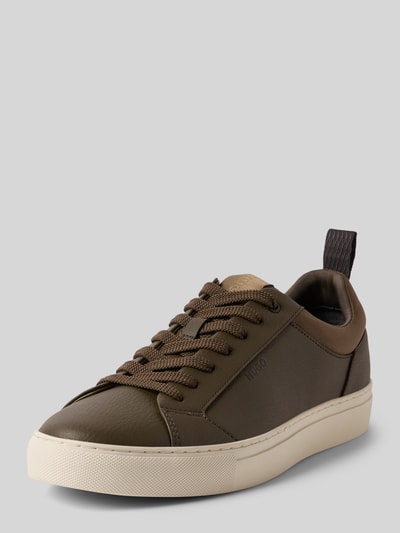 HUGO Low Top Sneaker in Leder-Optik Modell 'MORRIE' Oliv 1