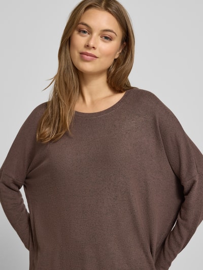 Soyaconcept Sweatshirt mit geripptem Rundhalsausschnitt Modell 'Biara' Schoko Melange 3