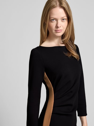 Zero Knielanges Kleid mit Raffungen Black 3