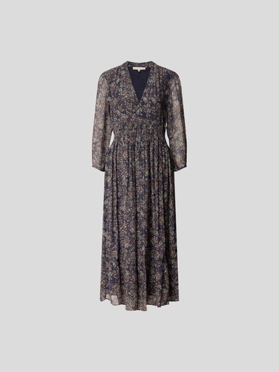 Vanessa Bruno Midikleid mit floralem Muster Marineblau 2