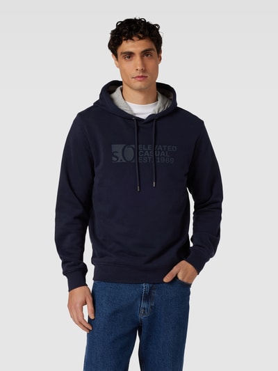 s.Oliver RED LABEL Hoodie met labelprint Blauw - 4