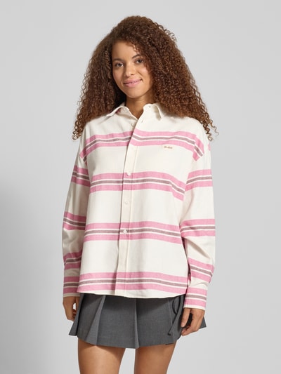 OH APRIL Relaxed fit overhemdblouse met labeldetail, model 'Vivian' Felroze - 4