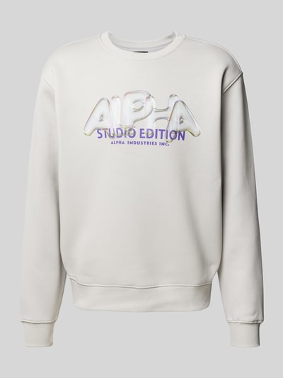 Alpha Industries Sweatshirt mit Rundhalsausschnitt Hellgrau 1