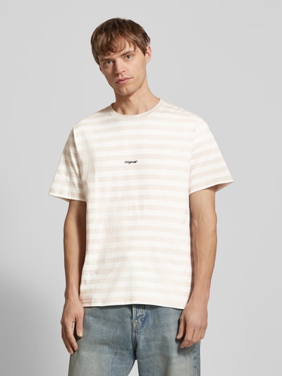 Jack & Jones T-Shirt mit Label-Print Modell 'VESTERBRO' Beige 4