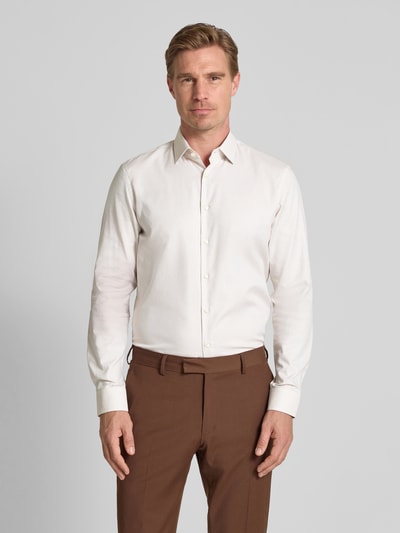 Jake*s Slim Fit Business-Hemd mit Kentkragen Taupe 4