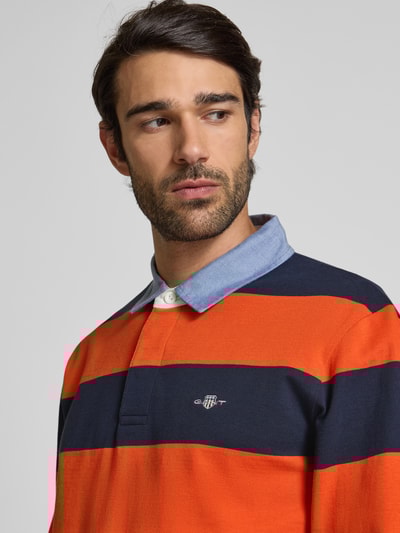Gant Sweatshirt mit Polokragen Orange 3