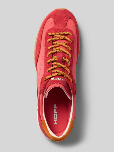 Productfoto, Sneaker met logo-detail model 'Bridge' van HOFF, rood-oranje ledermix, afgeronde fit, geprofielde zool, dames sneaker.