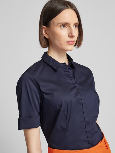 Christian Berg Woman Selection Overhemdblouse met afdekstrook Marineblauw - 3